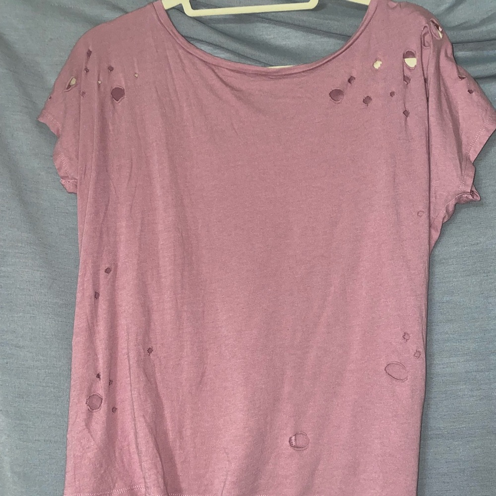 express faded pink destressed top